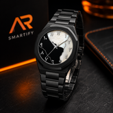 Men's Black aura Carbon Fiber Arabic Dial Watch