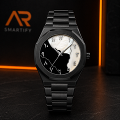 Men's Black aura Carbon Fiber Arabic Dial Watch
