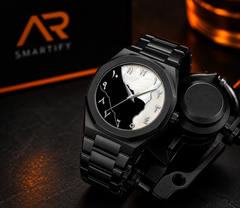 Men's Black aura Carbon Fiber Arabic Dial Watch
