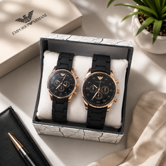 Black Chronograph Watch for couple