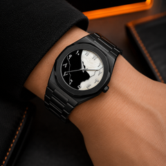 Men's Black aura  Carbon Fiber Arabic Dial Watch