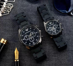Black Chronograph Watch for couple