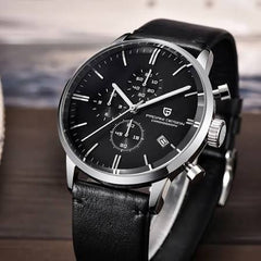 Classic Black Chronograph Watch – Timeless Elegance & Precision